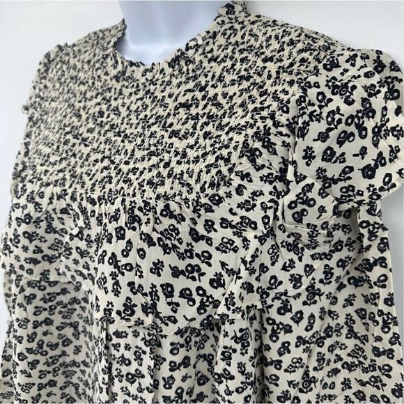 Anthropologie Scotch & Soda Smocked Frill Short Flowy Mini Dress Size M NWT - Picture 8 of 14